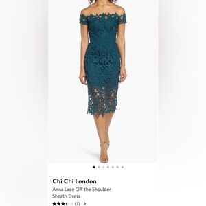 Nordstrom Teal Lace Pencil dress